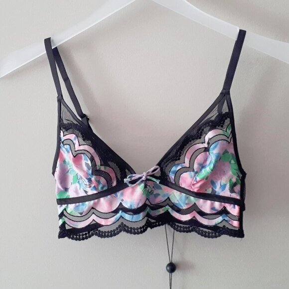 NWT For Love & Lemons x Victoria's Secret Odette floral triangle bra, XXS - Picture 11 of 12